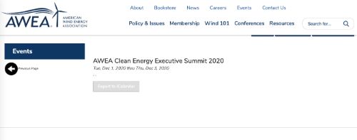 2020年AWEA清洁能源执行峰会
